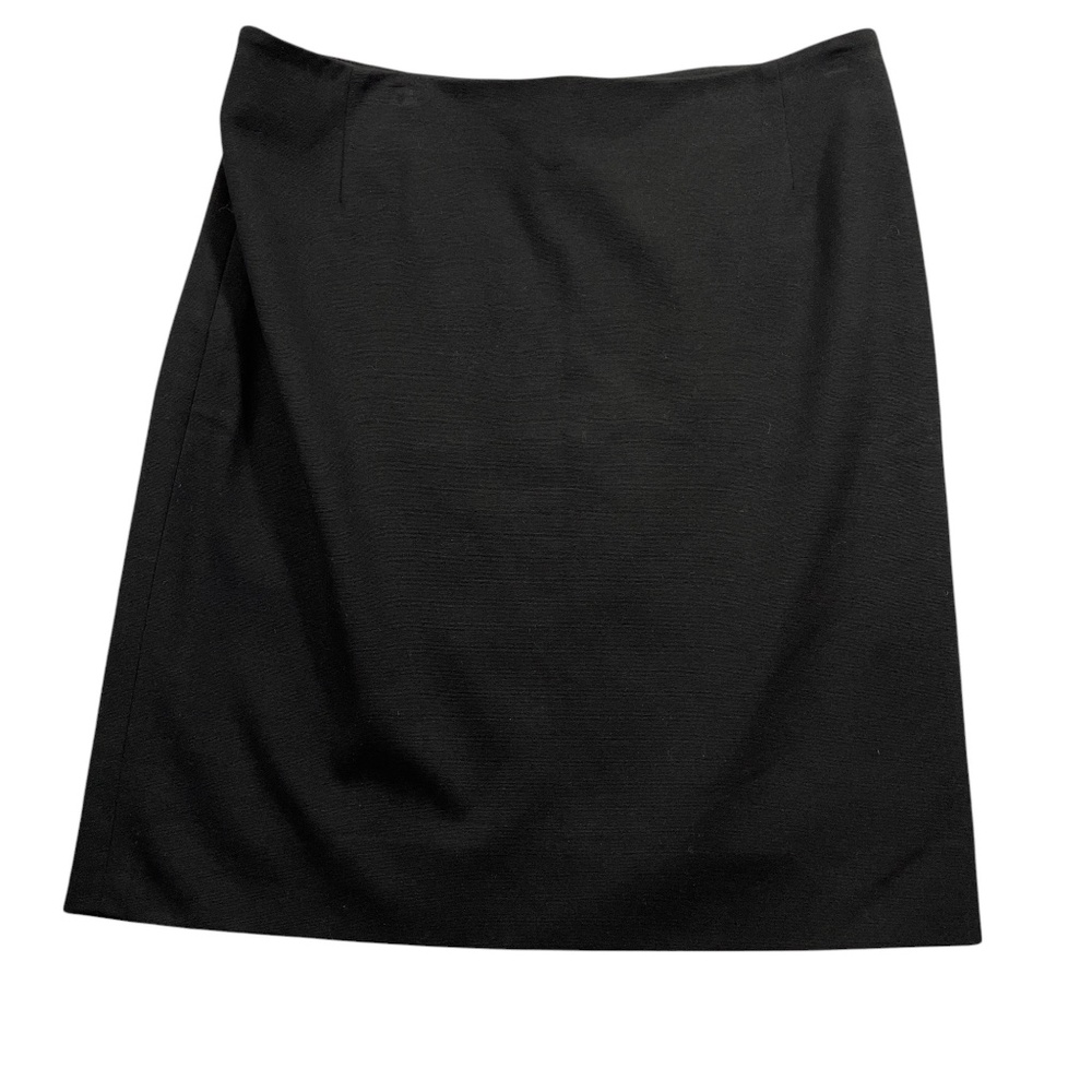 Akris Punto 10 Black Lined Wool Side Zip Skirt